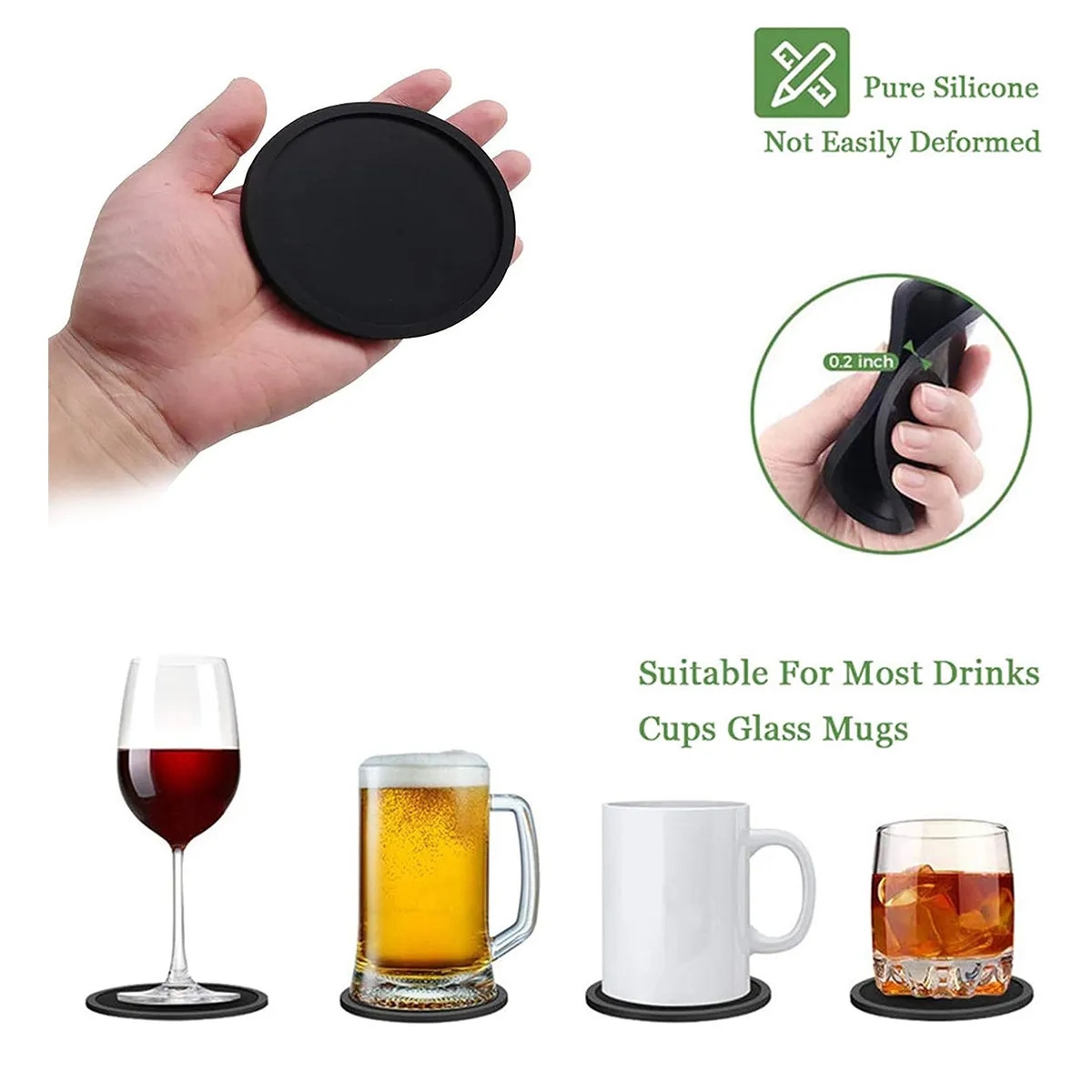 Custom Durable Personalized Unique Reusable Silicone Coaster 5