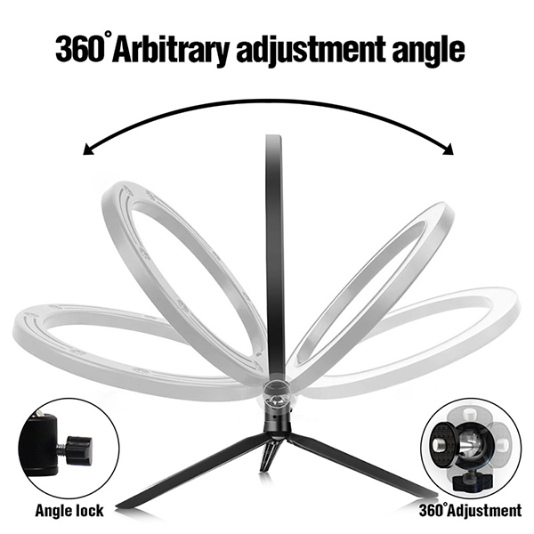 10" LED Ring Light with Tripod Stand & Phone Holder 9