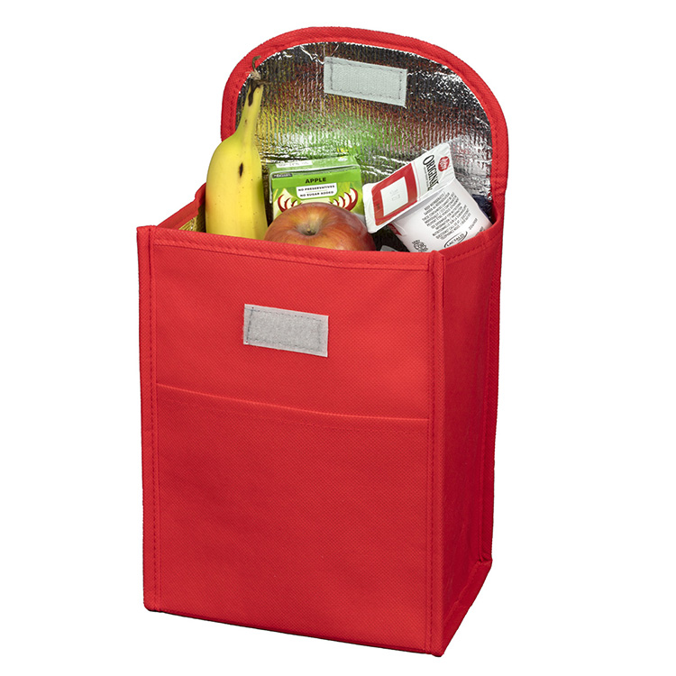 7"W x 10"H x 5"Gusset - "ARCTIC CHILL" Tall Insulated Cooler Lunch Tote with Hook & Loop Closure 12