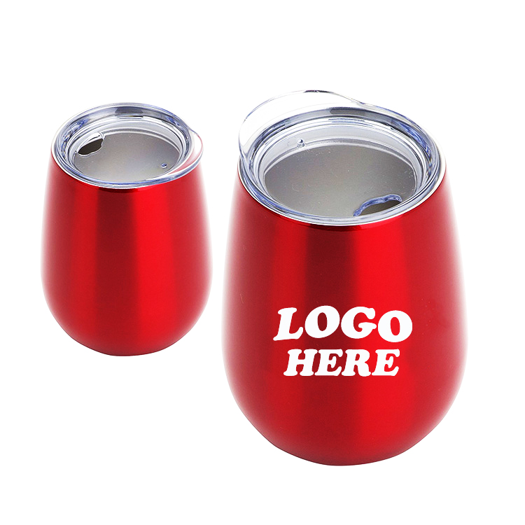 12 OZ Vacuum Stainless Steel Wine Goblet with Lid 2