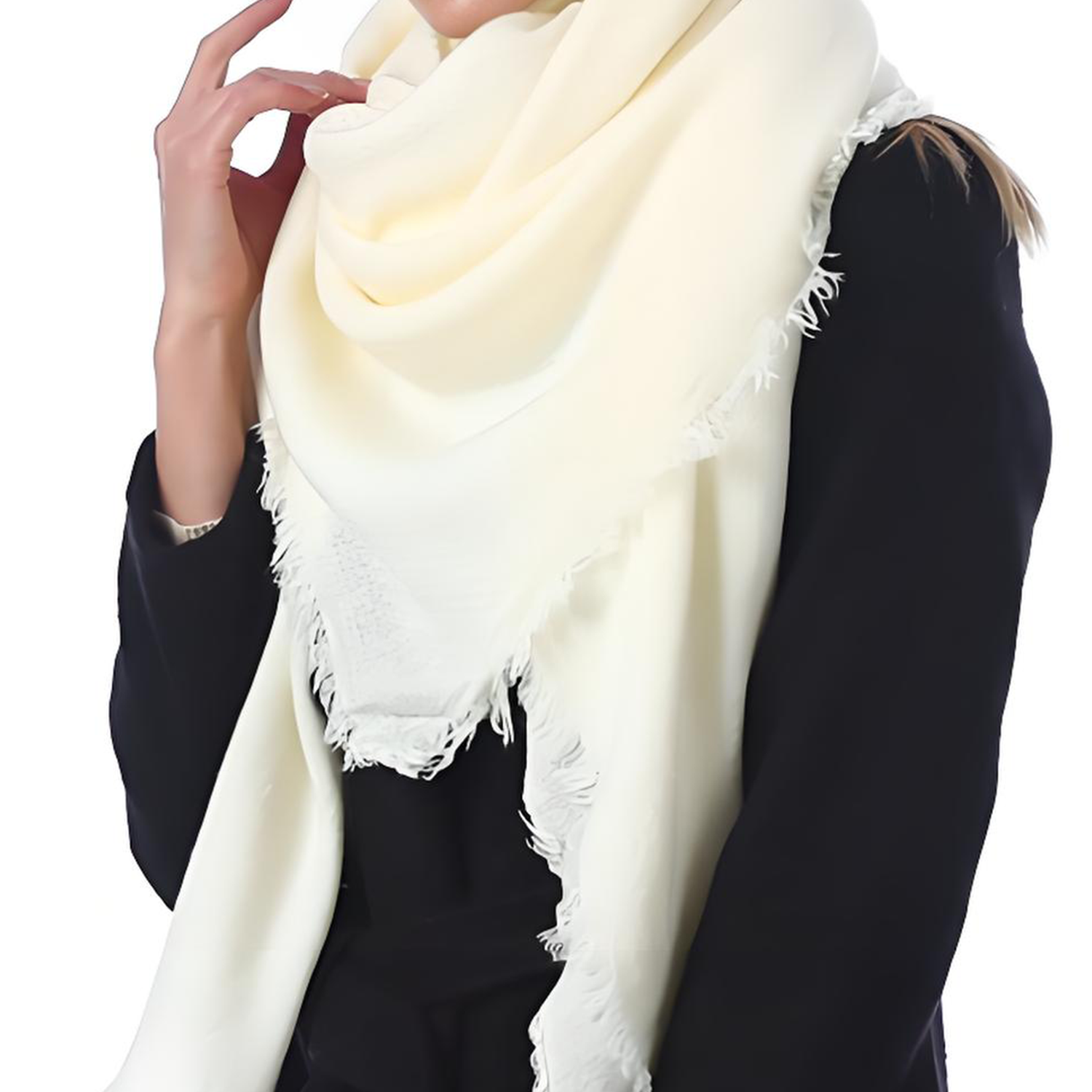 Imitation Cashmere Monochrome Outdoor Arab Scarf Shawl 6