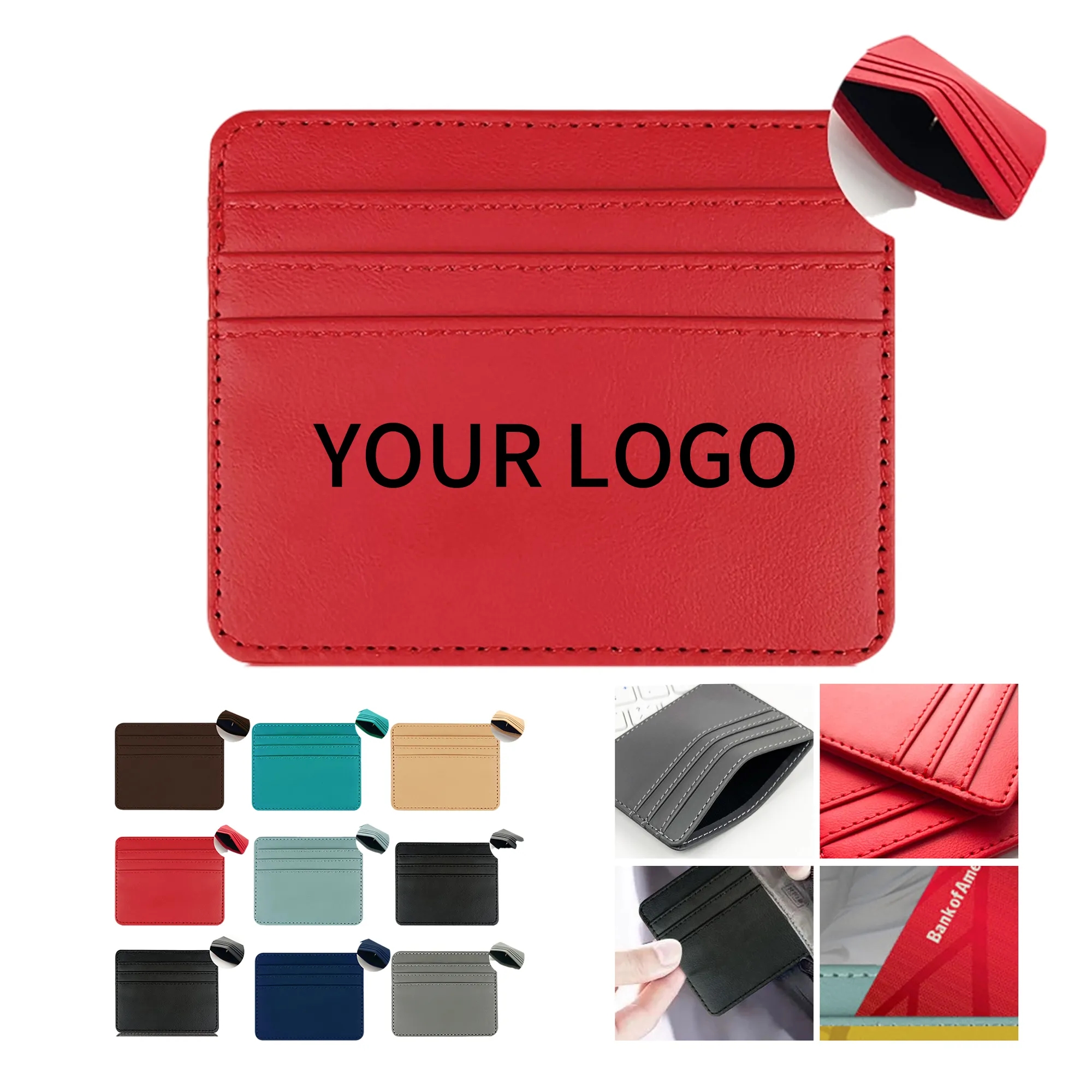 PU Leather Card Holder with Slots 5