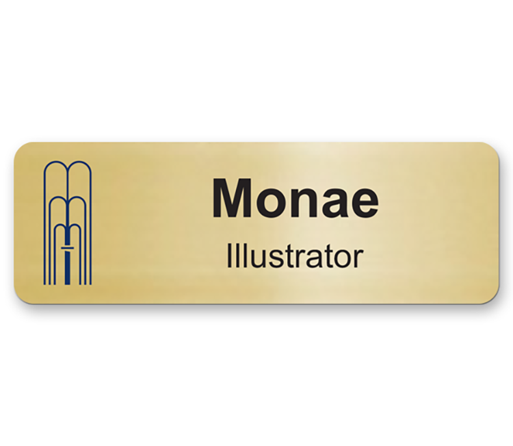 The Trojan full color brass name badge 1"x3" 5
