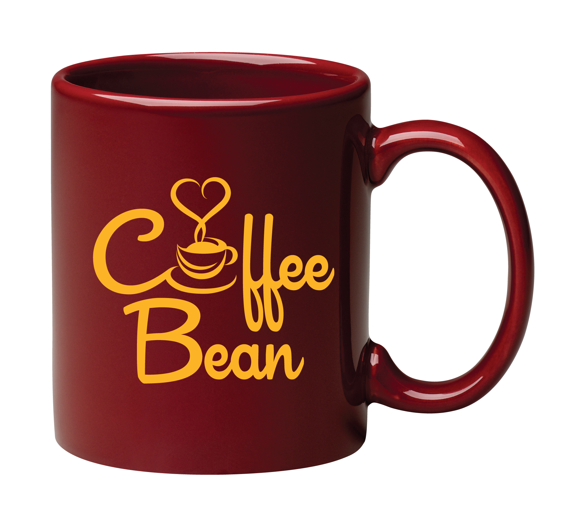 11 oz Burgundy C Handle Mug