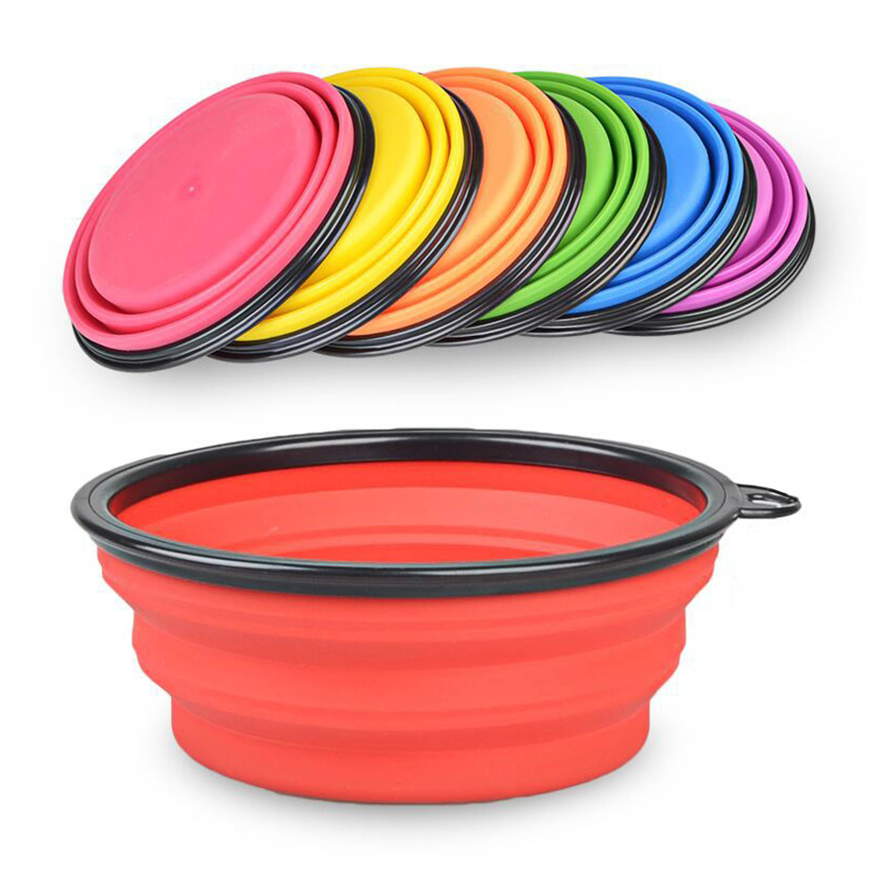 Large Pet Dog Cat Animal Water Feed Food Training Bowls with Carabiner 2