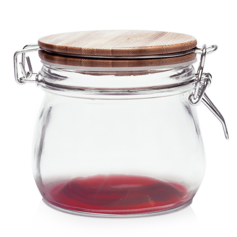 16 oz Glass Candy Jars with Wire Wooden Lids 17