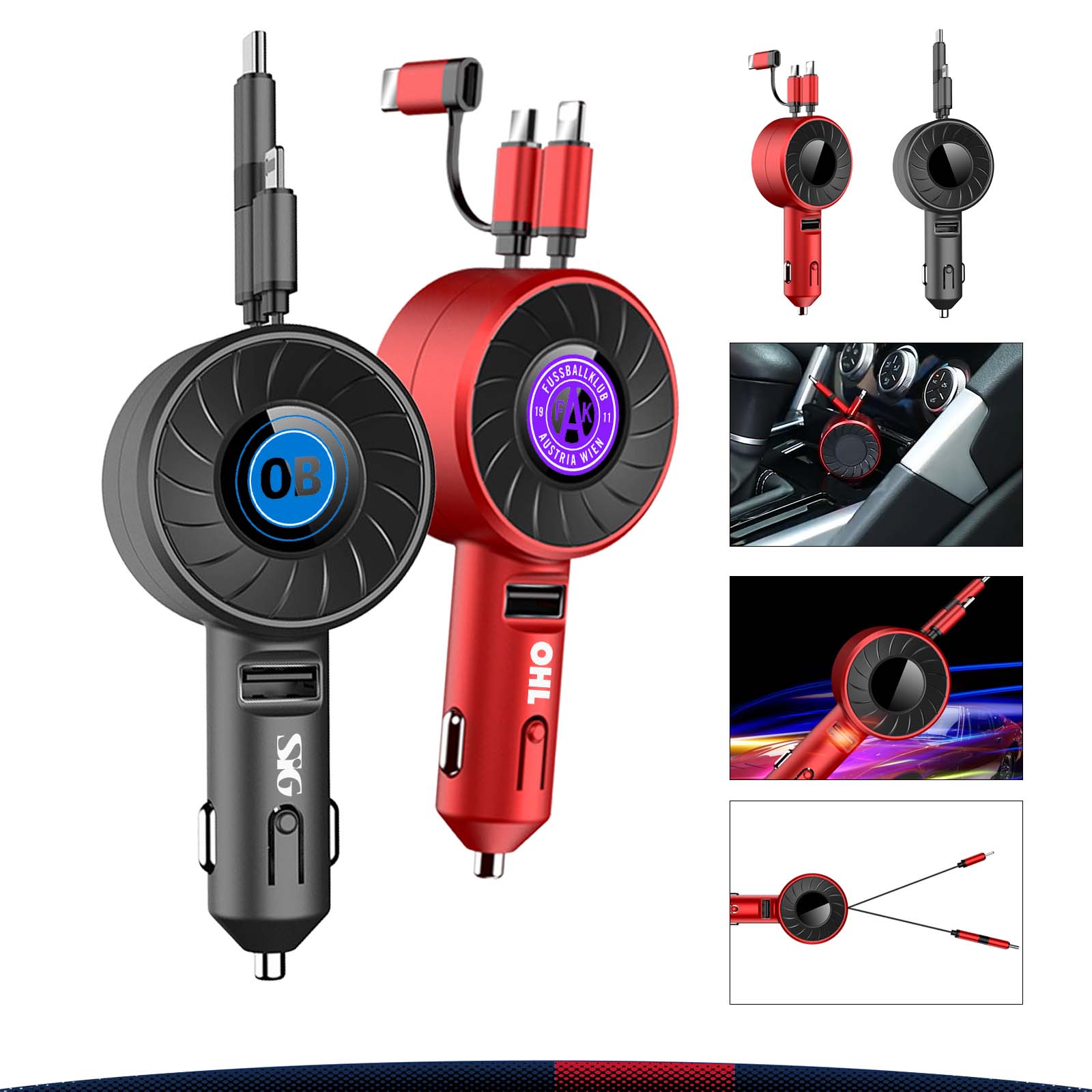 Turbo Retractable Car Charger 3
