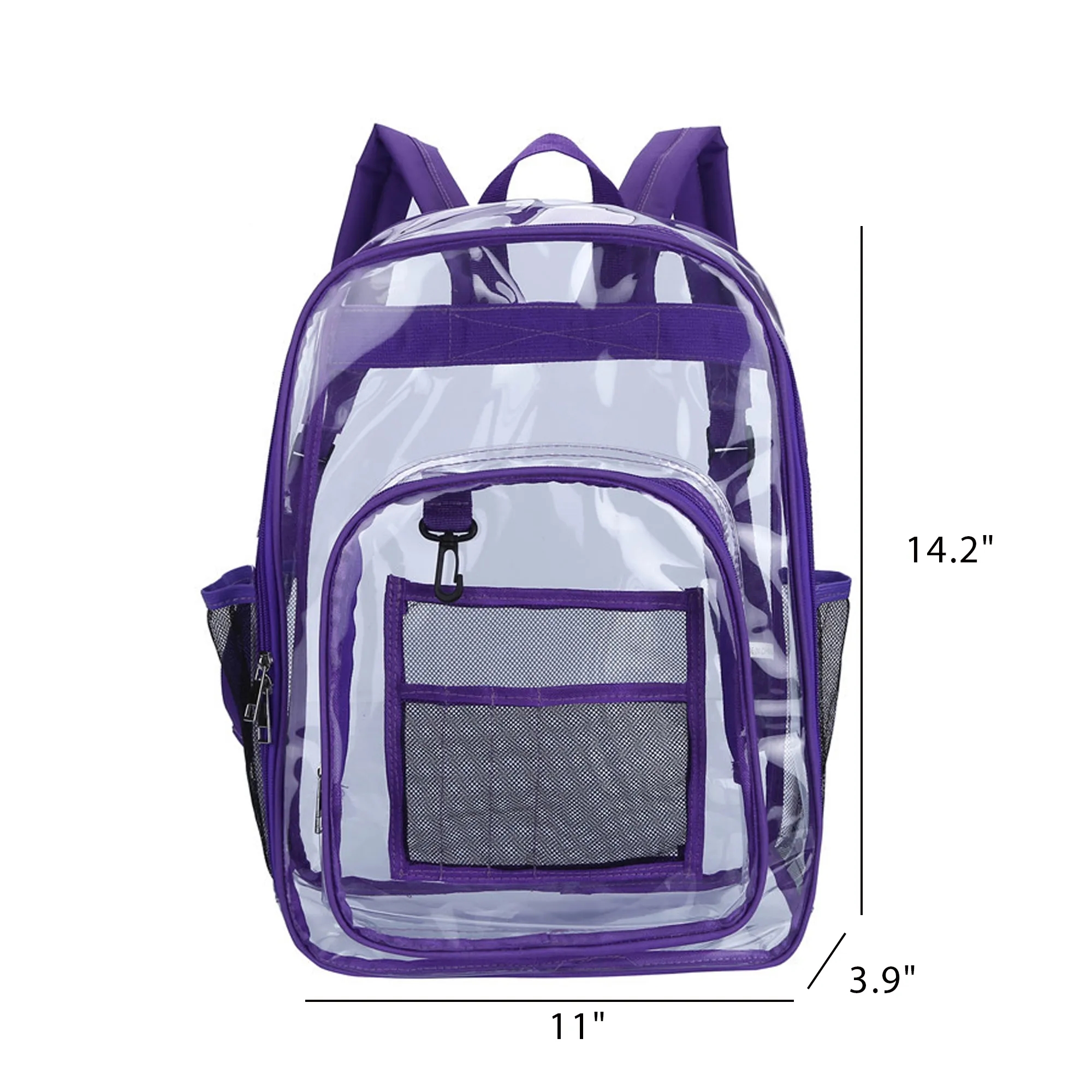 PVC Transparent Backpack Large Clear Book Bag 7