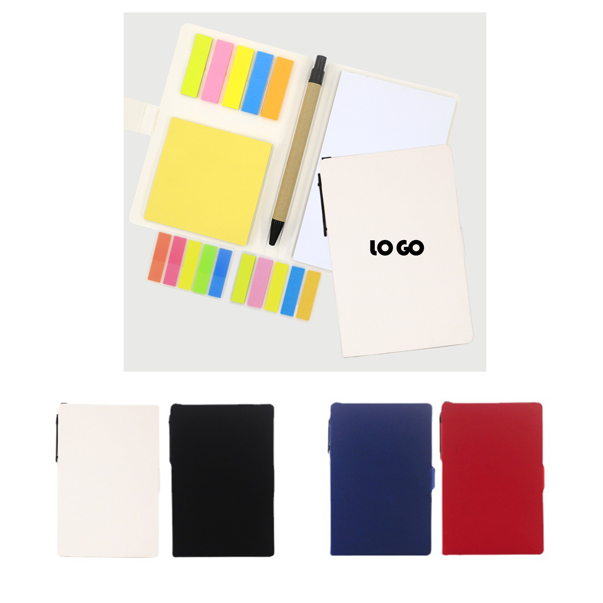 A Notebook With Sticky Notes And Pens Attached 2