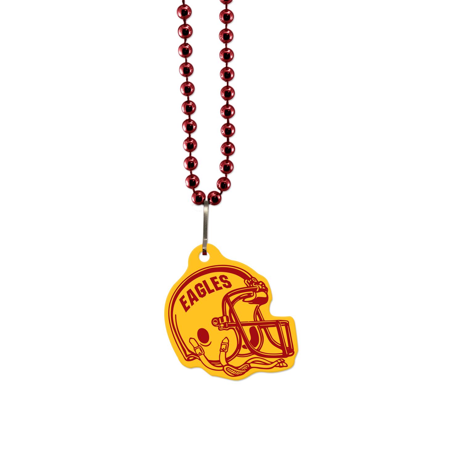 USA Made 1/8" Football Vinyl Medallion Beads 1