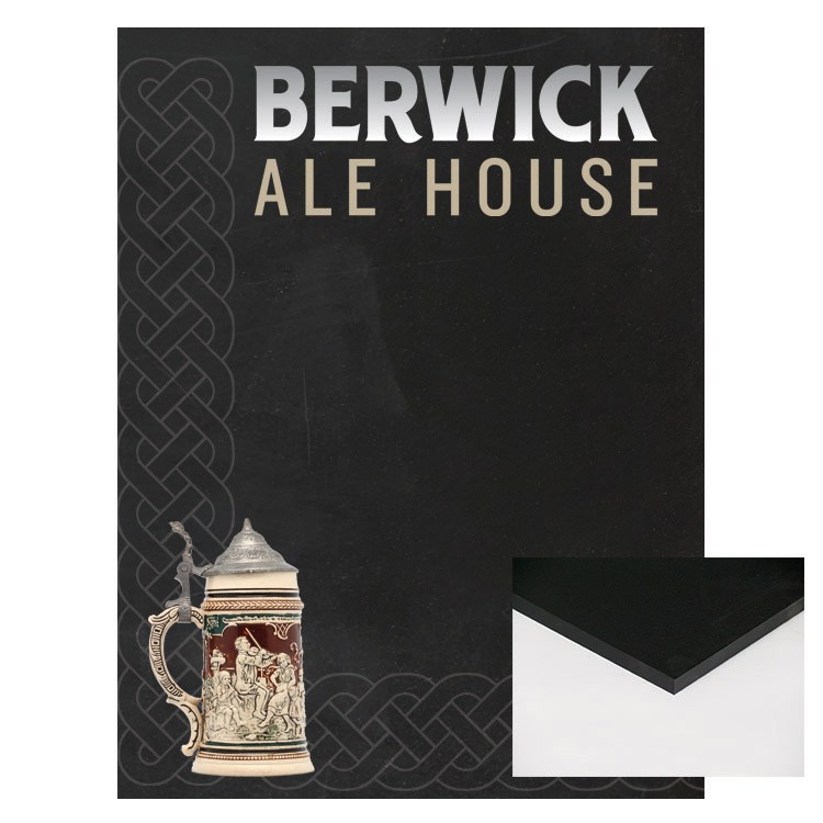 1/2" Frameless Wall Chalkboard 18"w x 24"h