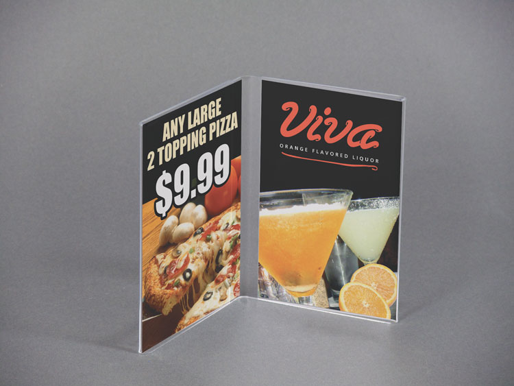 Bi-Fold Countertop Sign Holder for 2 8 5 x 11 Inserts
