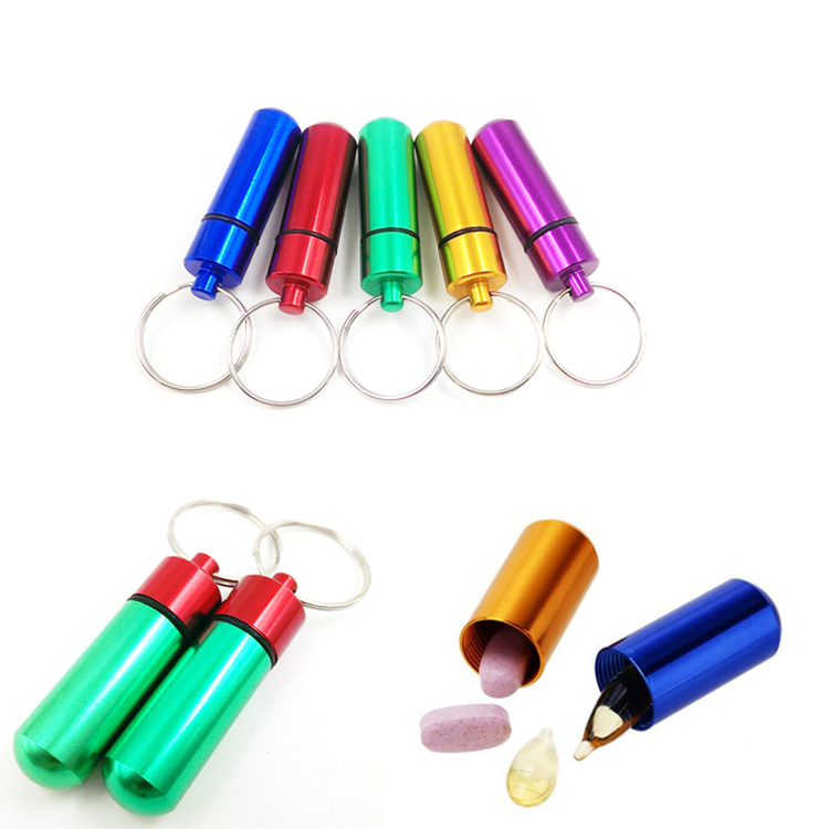 Waterproof Aluminum Pill Box Keychain