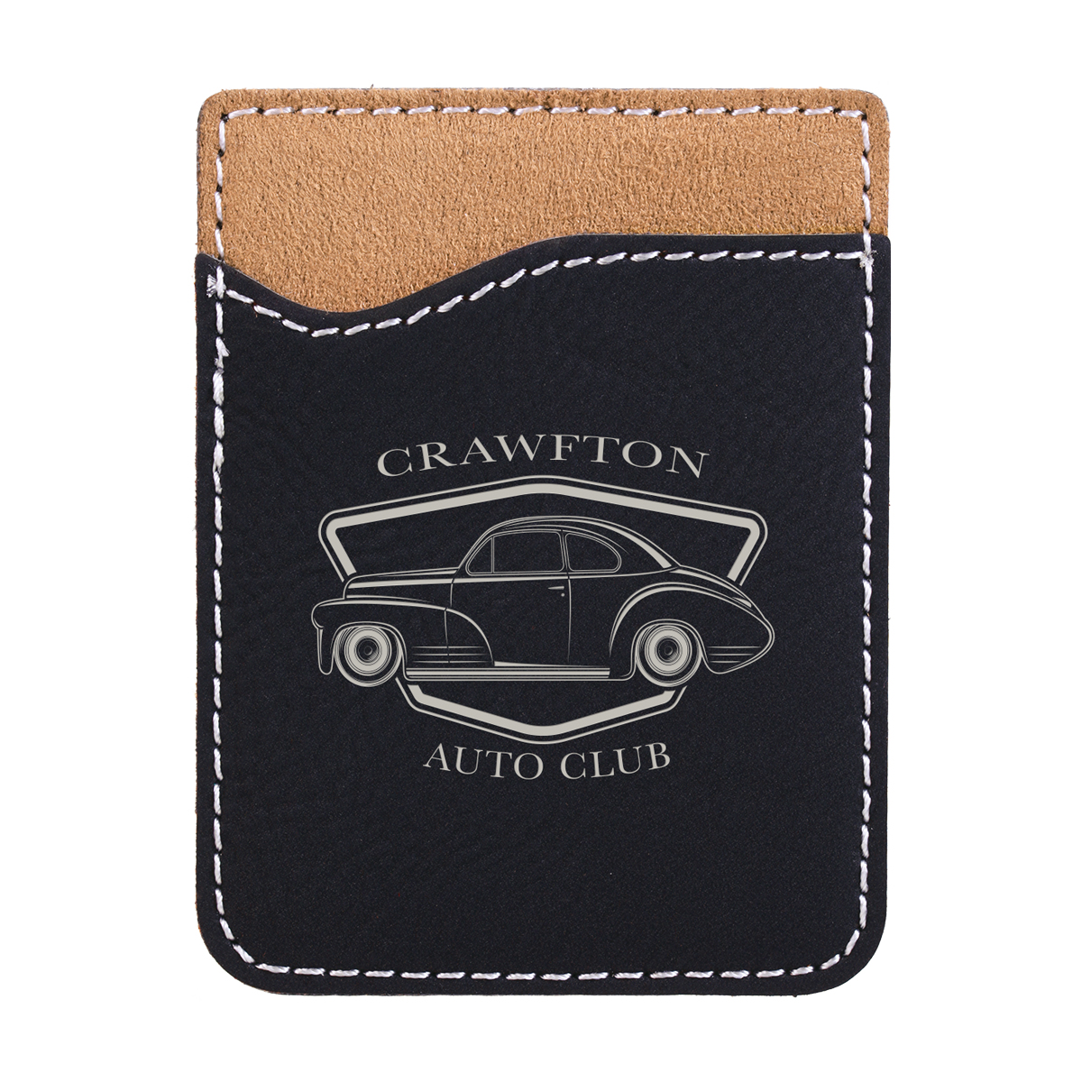 Black & Silver Leatherette Phone Wallet