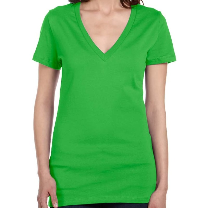 Bella Ladies Jersey Short-Sleeve Deep V-Neck T-Shirt 14