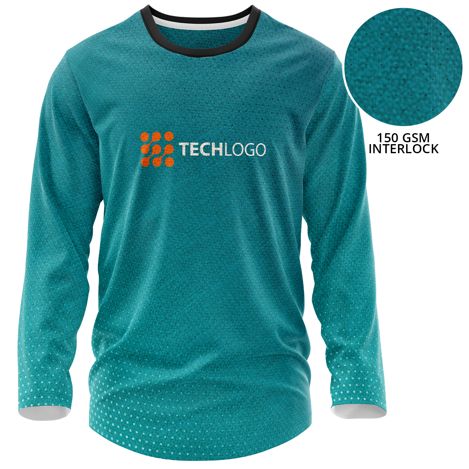 Unisex 150 GSM Poly Interlock Performance Long Sleeve Sublimation T-shirt 5