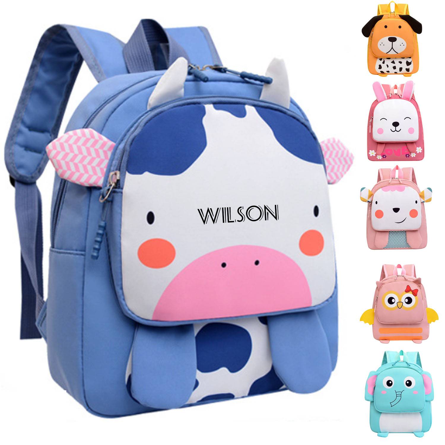 Nylon animal shaped kindergarten school backpack 3