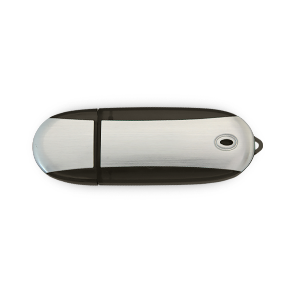 Lemont Brushed Aluminum Oval USB - Simports