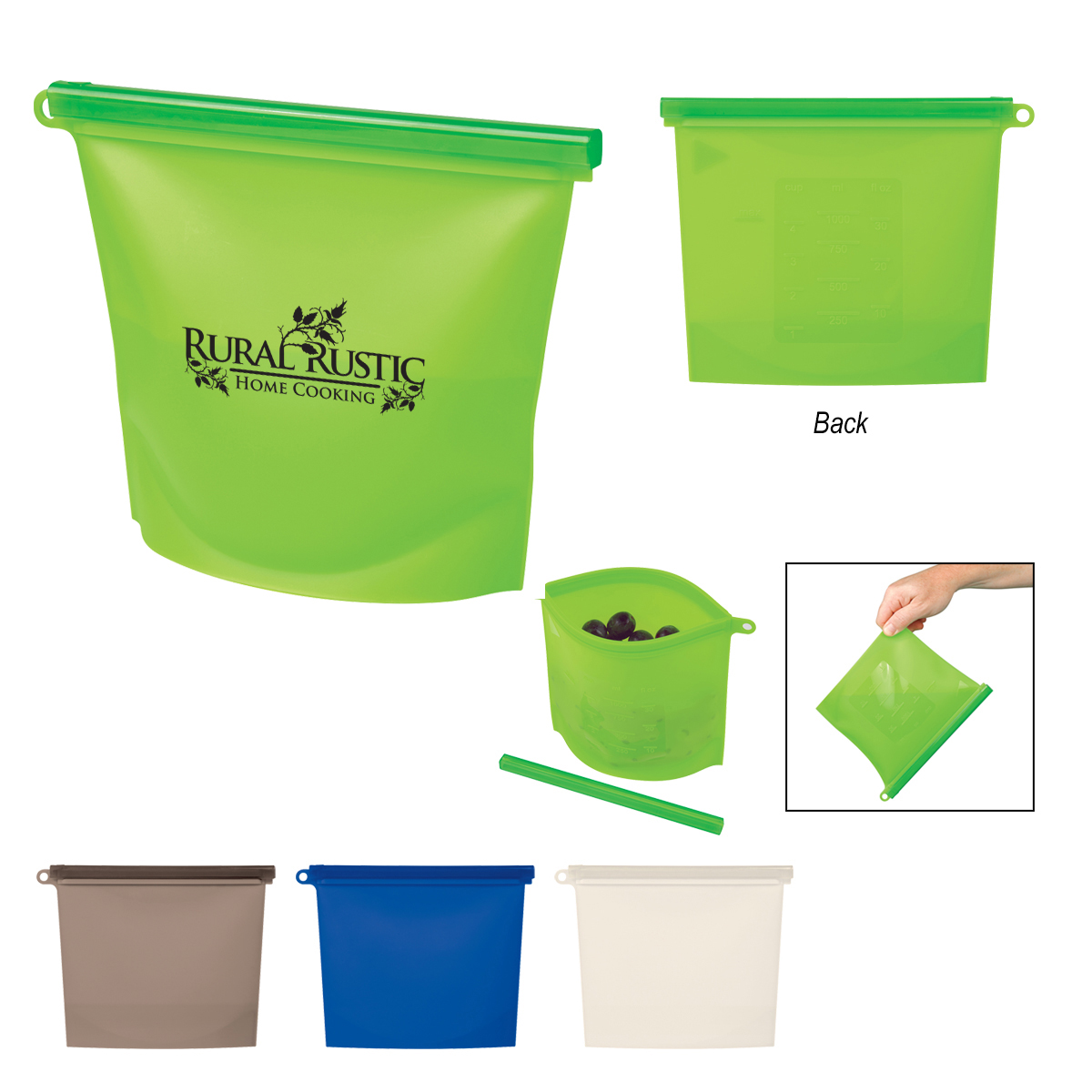 Reusable Food Bag With Plastic Slider 2