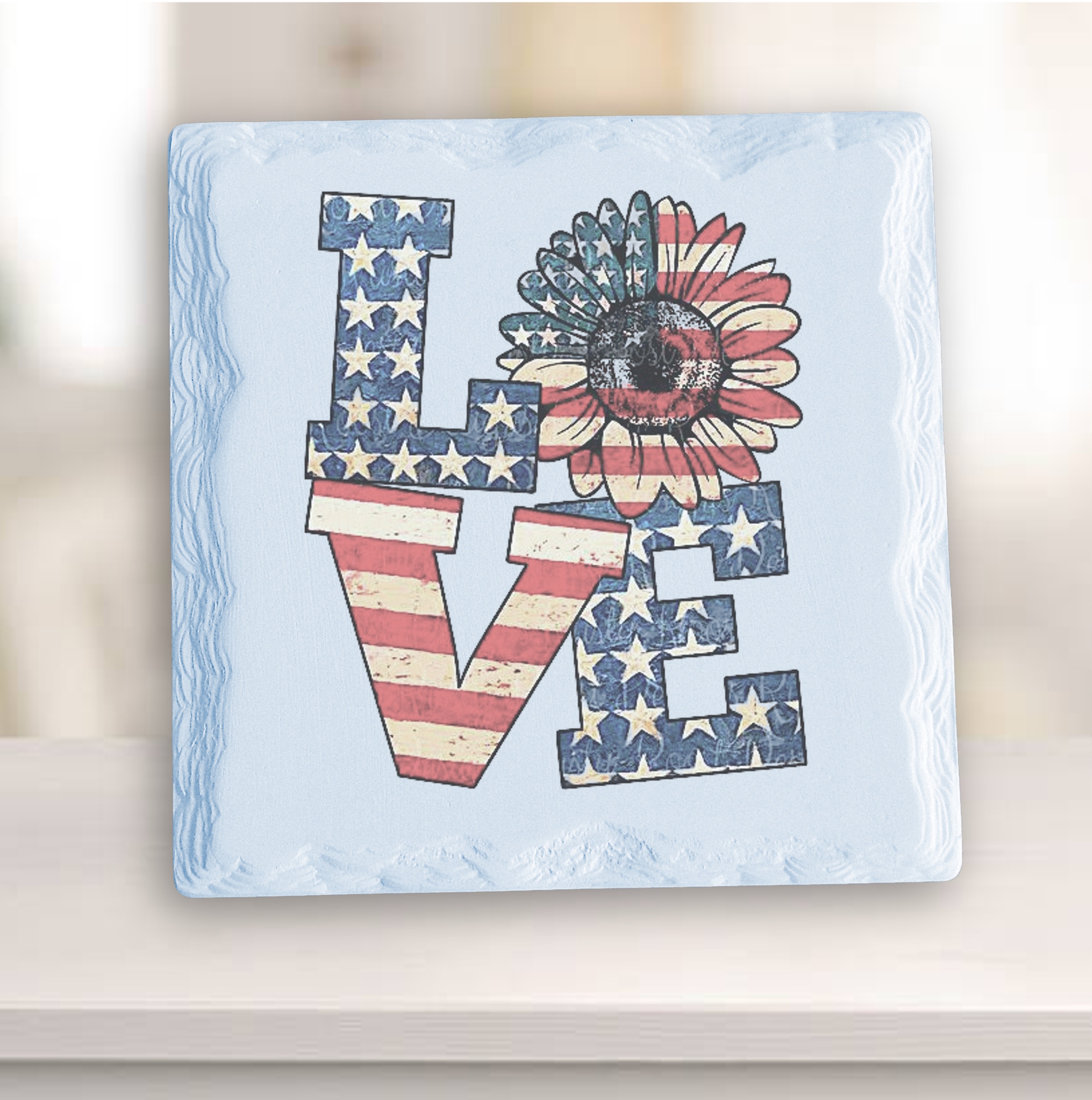 Square Layered Edge Absorbent Stone Coaster - Full Bleed 4