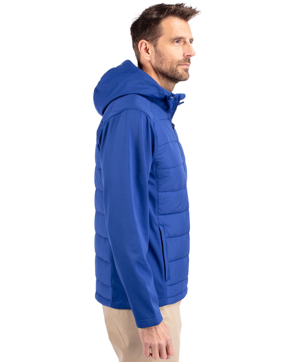 Cutter & Buck Evoke Recycled Honeycomb Fleece Mens Hybrid Full Zip Jacket 24
