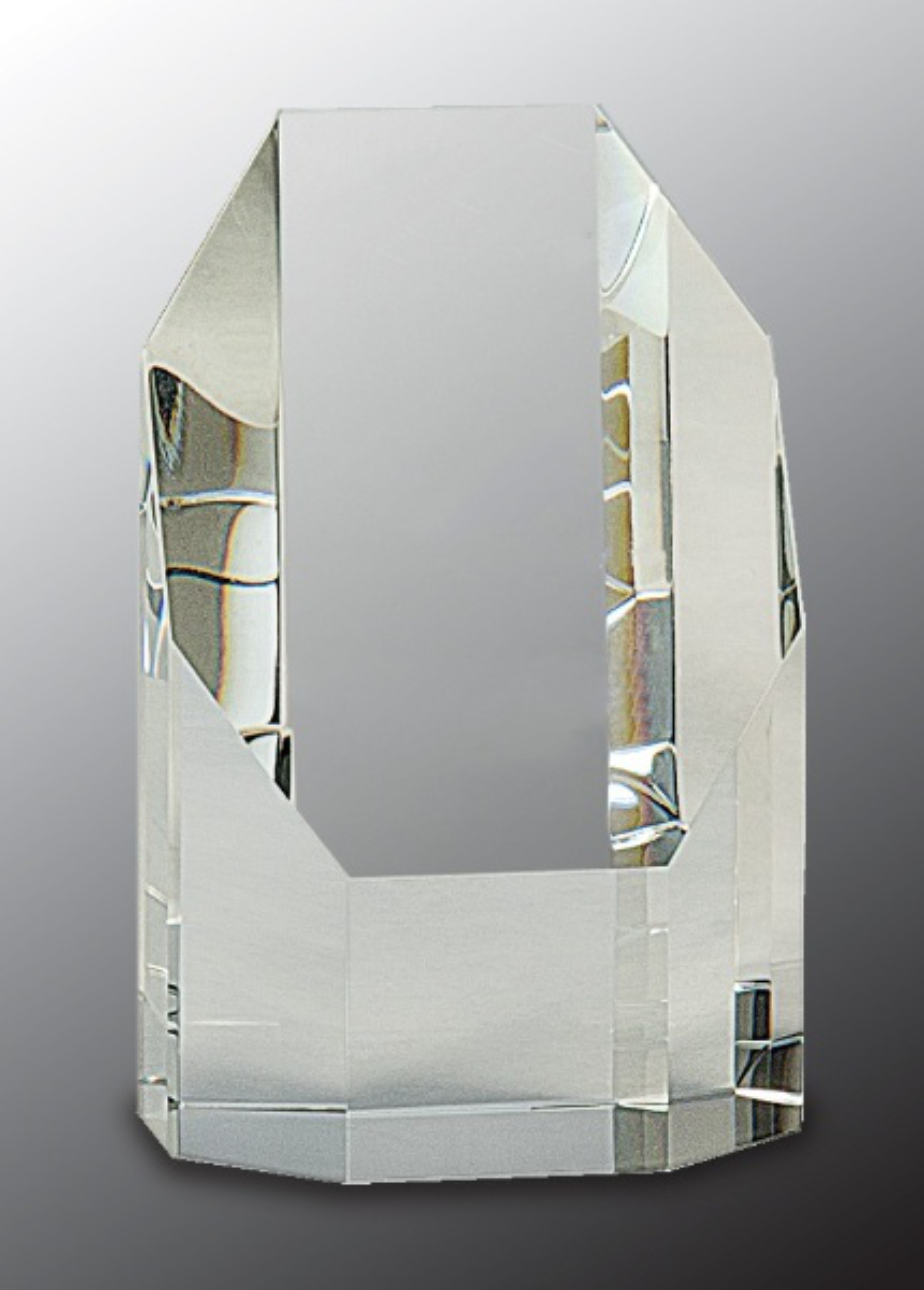 5" Clear Crystal Octagon Tower Award 3