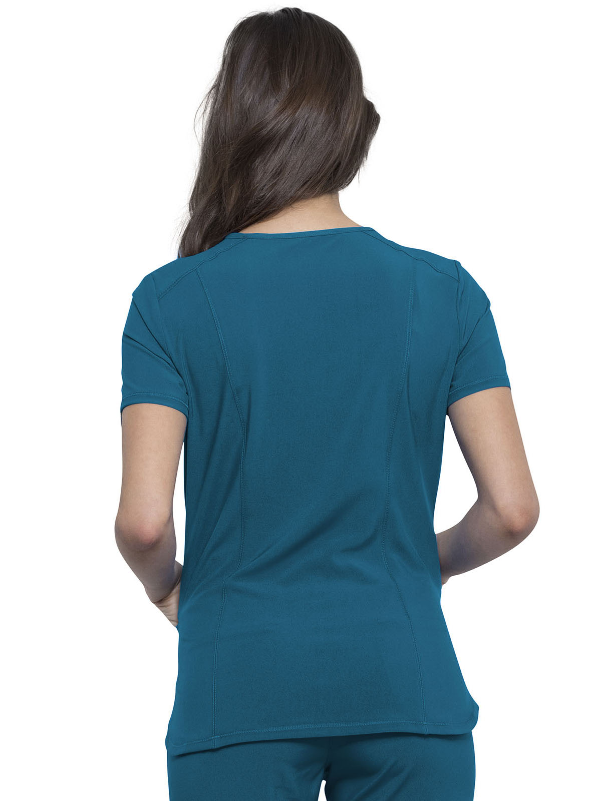 Infinity - Women's 2 Pocket Princess Seams V-Neck Top 19