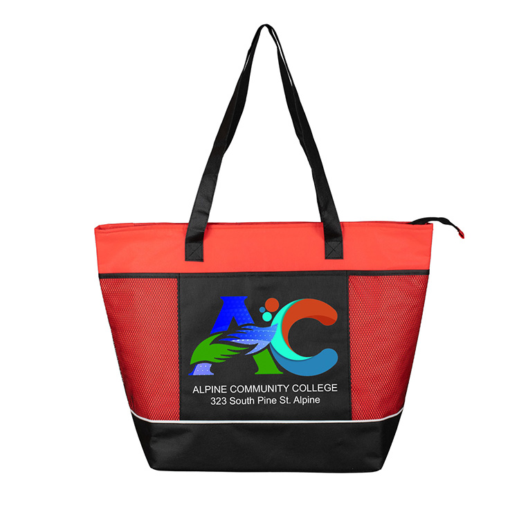 22"W x 16"H x 7 ½"Gusset - "FROST LINE" Super-Sized Insulated Zipper Cooler Tote 51