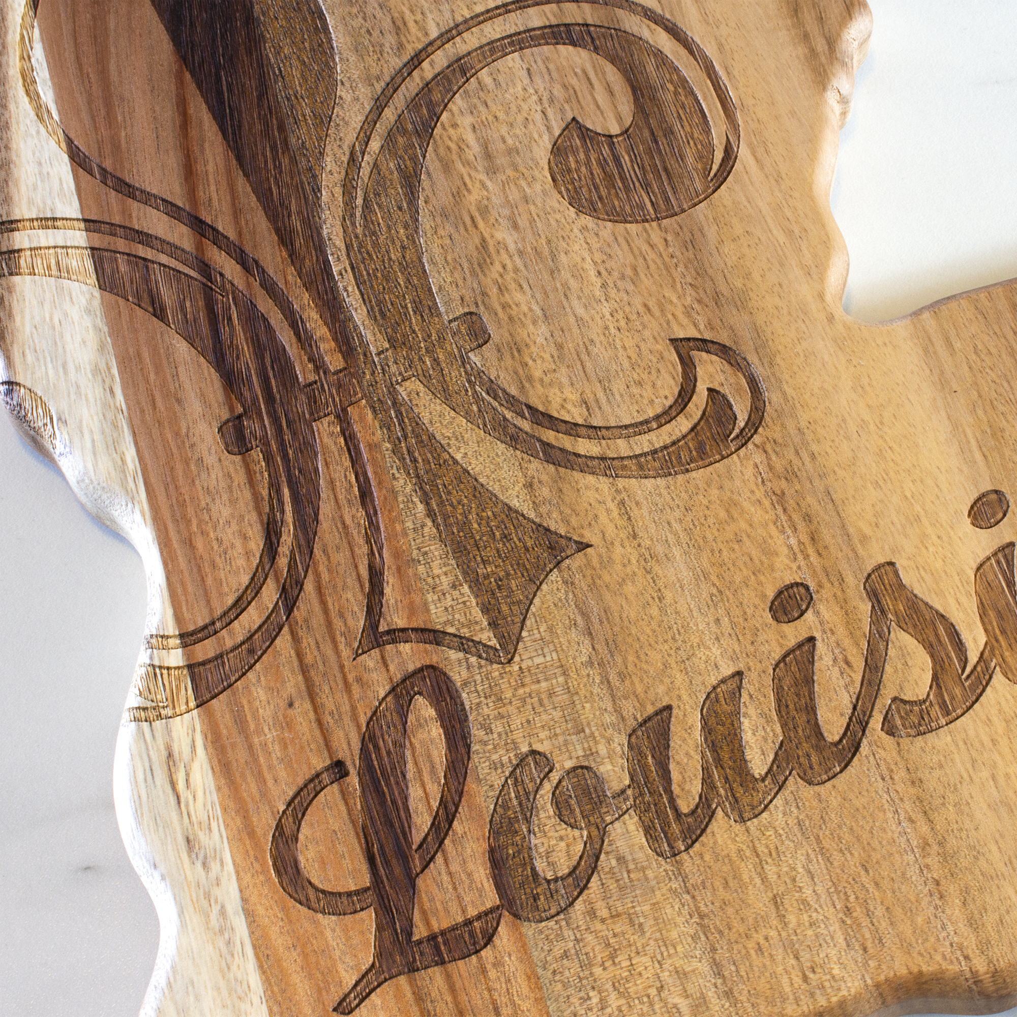Rock & Branch® Origins Series Louisiana State Shaped Wood Serving and Cutting Board 4