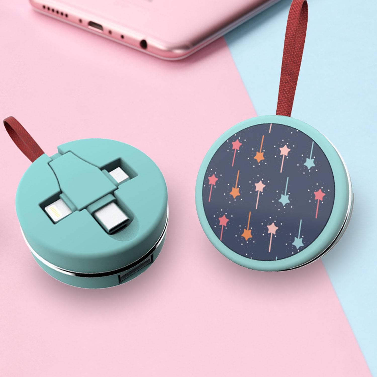 Portable Unilateral Retractable 3-in-1 Charging Cable 5