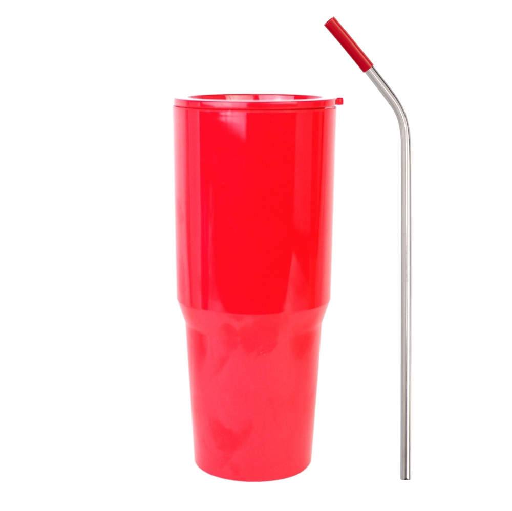 30 oz. Double Wall Acrylic Tumbler with Lid and S/S Straw 3
