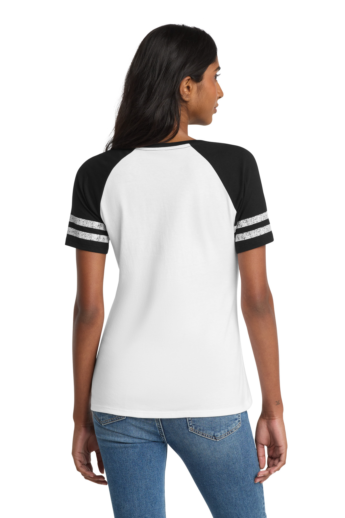 District Women's Game V-Neck Tee. DM476 17