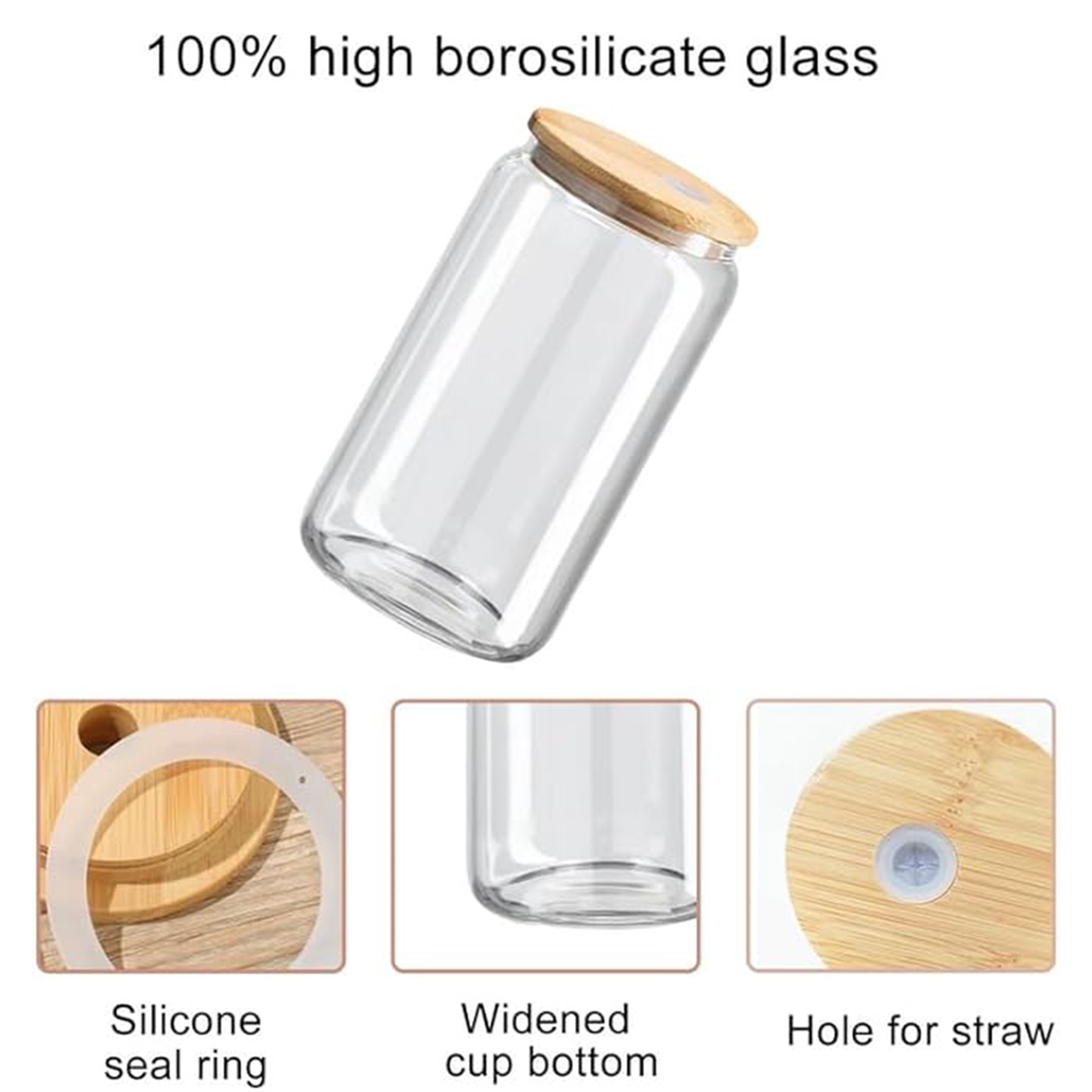 Double Glass Bamboo Lid Mug 5