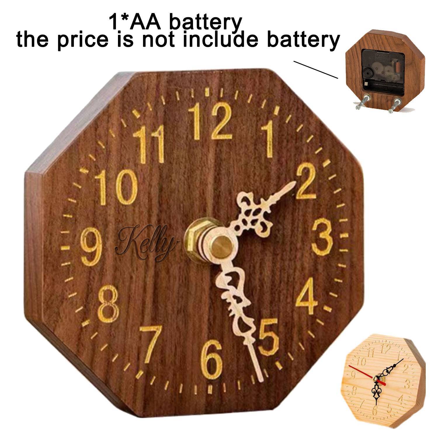 Wood Silent Desktop Decorative Clock 2