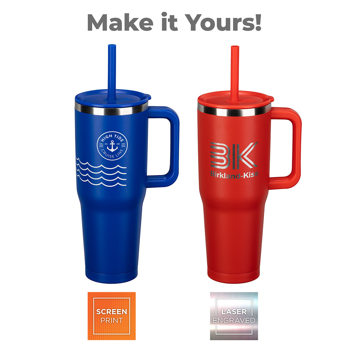 SENSO® Summit 40 oz Insulated Stainless Steel Travel Mug with Press-In Straw Lid 65