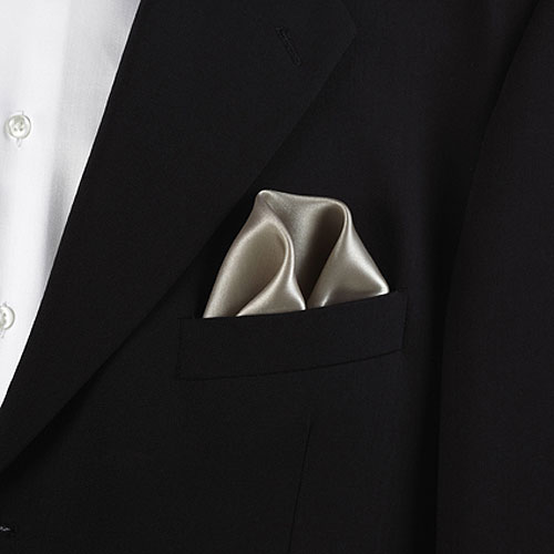 Champagne Beige Polyester Pocket Square 2