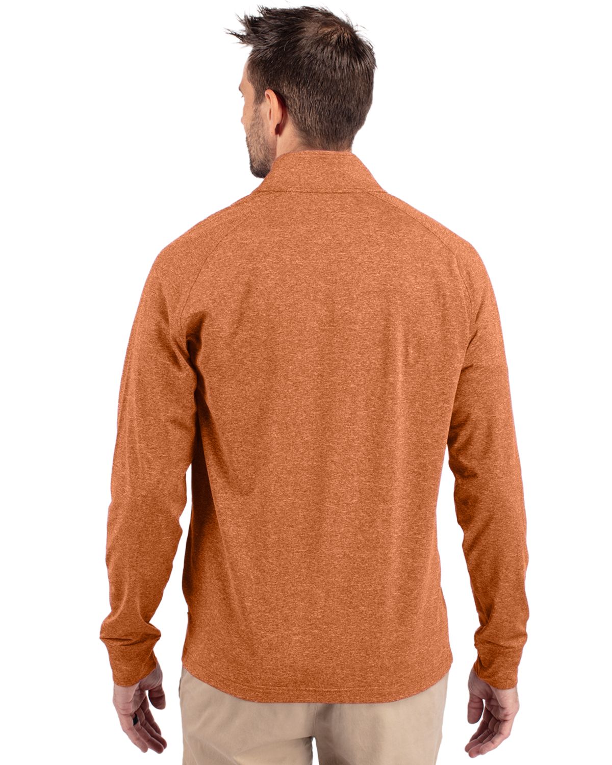 Cutter & Buck Adapt Recycled Soft Knit Stretch Mens Heathered Quarter Zip Pullover 56