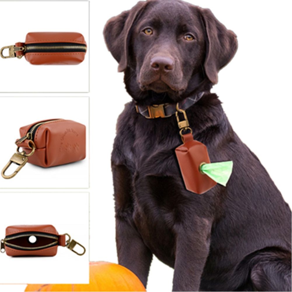 Leather Dog Poop Waste Bag Dispenser 3