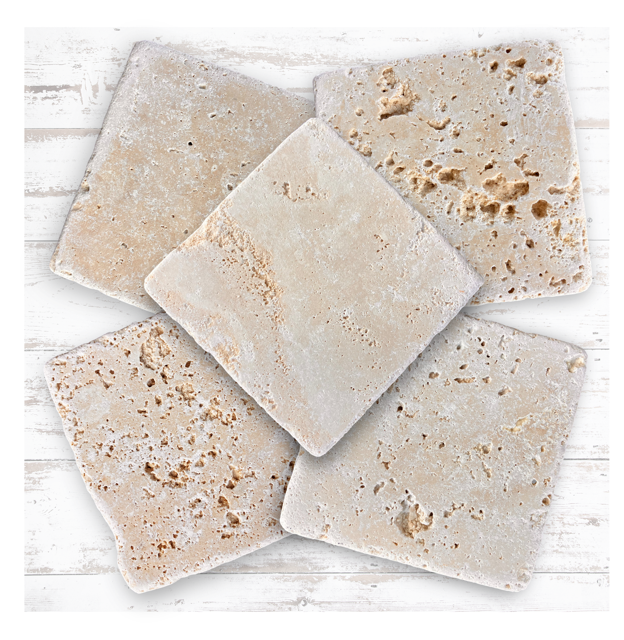 Tumbled Travertine Coaster 20