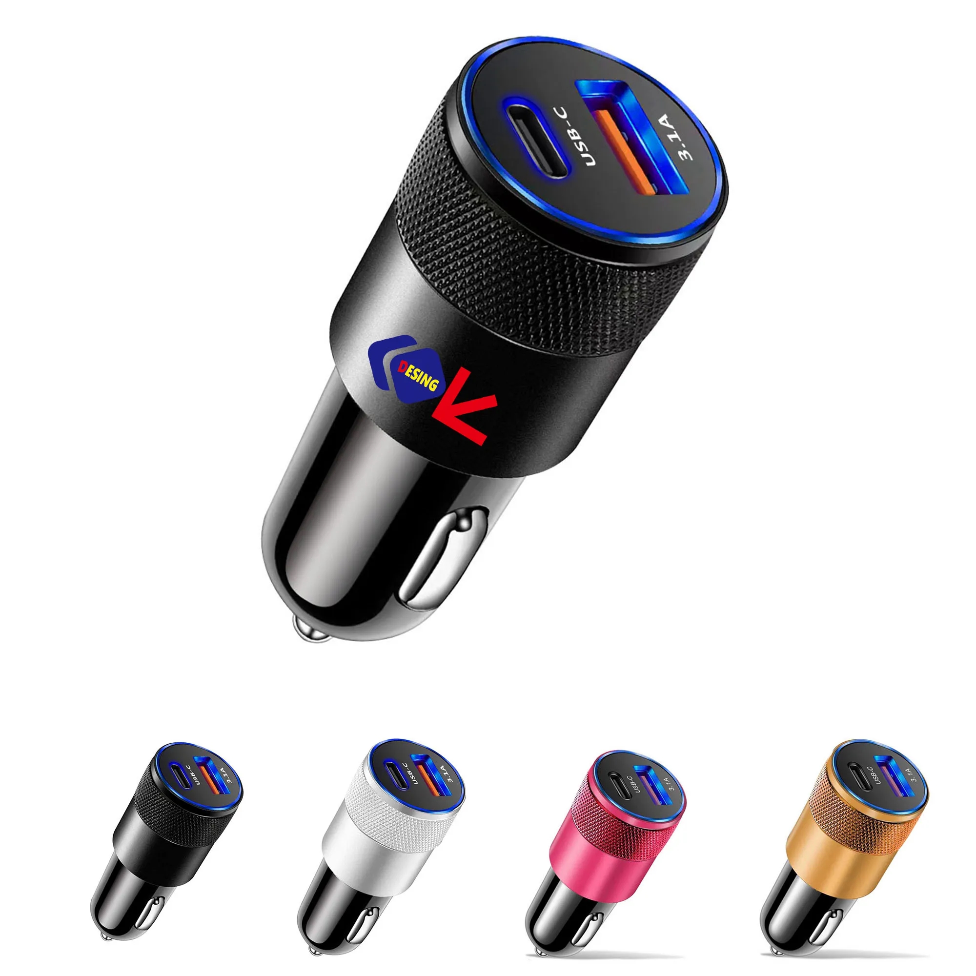 Lighter Adapter Fast Charging Dual Port Car Charger 3
