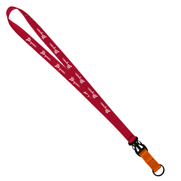3/4" Multi color (Top and bottom) Nylon Lanyard with Plastic Slide Buckle R 467