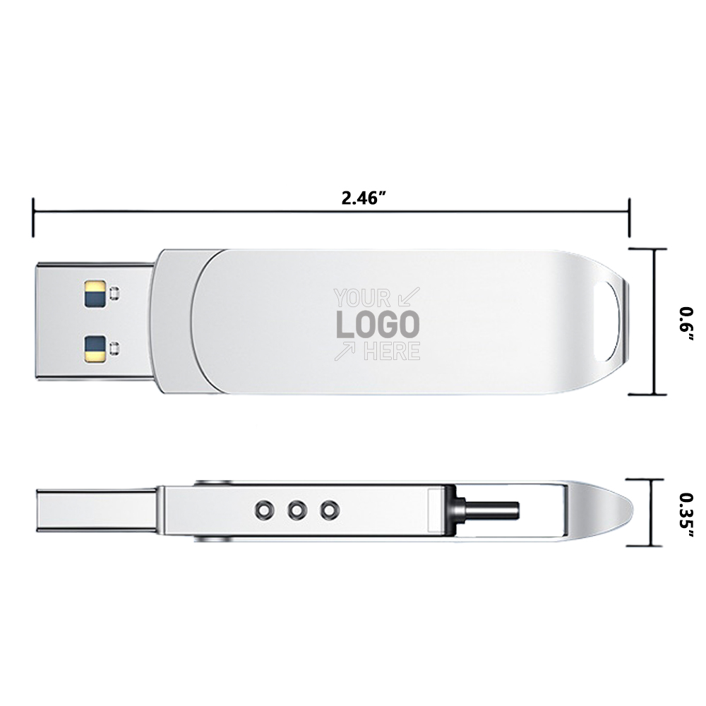 USB BiPort Type C Rotating Flash Drive 3