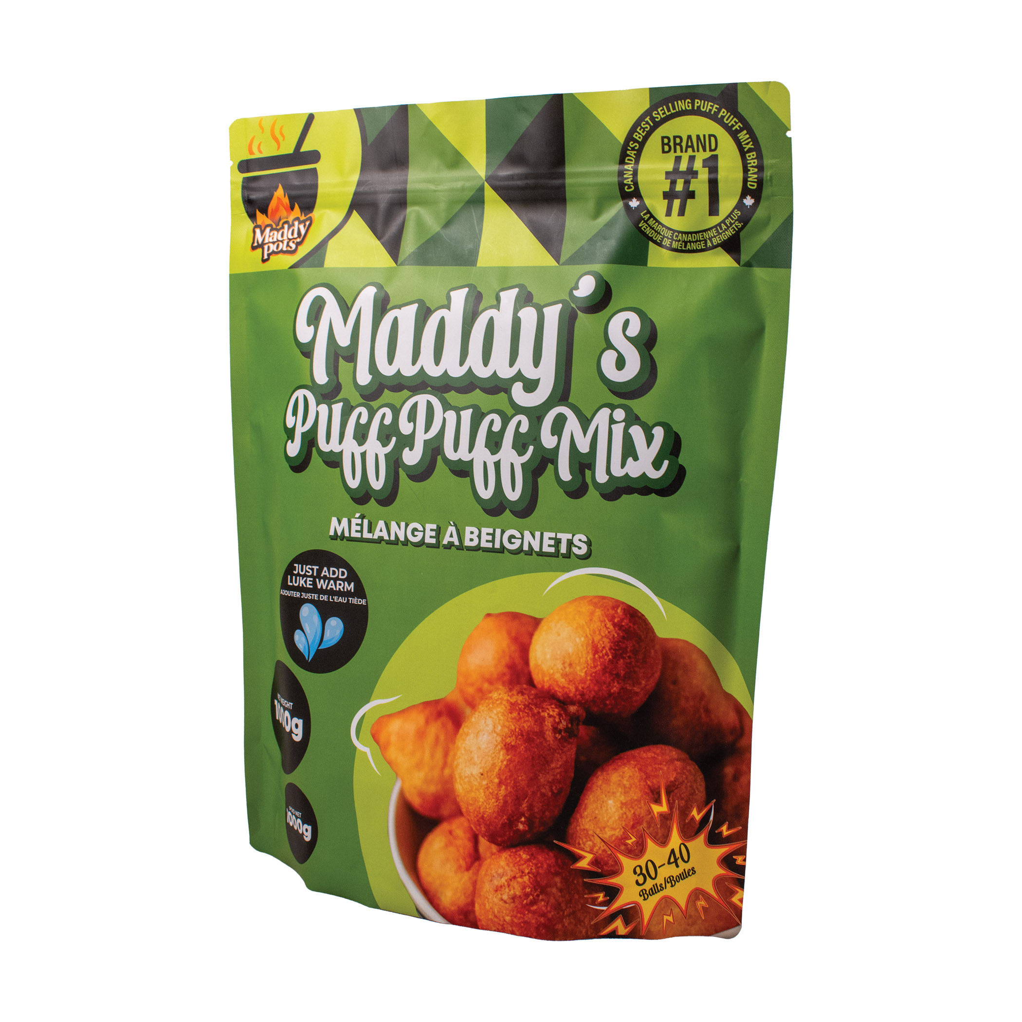 Sublimated flat bottom foil push with zipper closure and tear off strip