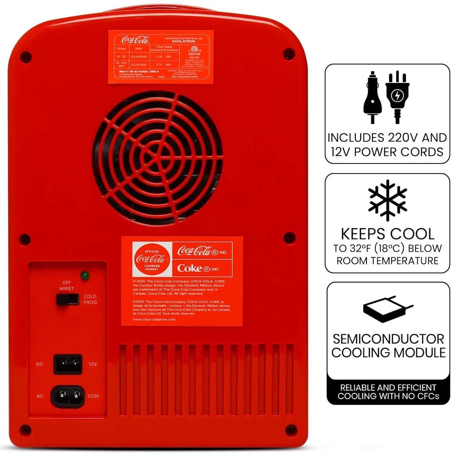 4L Mini Fridge w/ 12V DC and 110V AC Cords 6