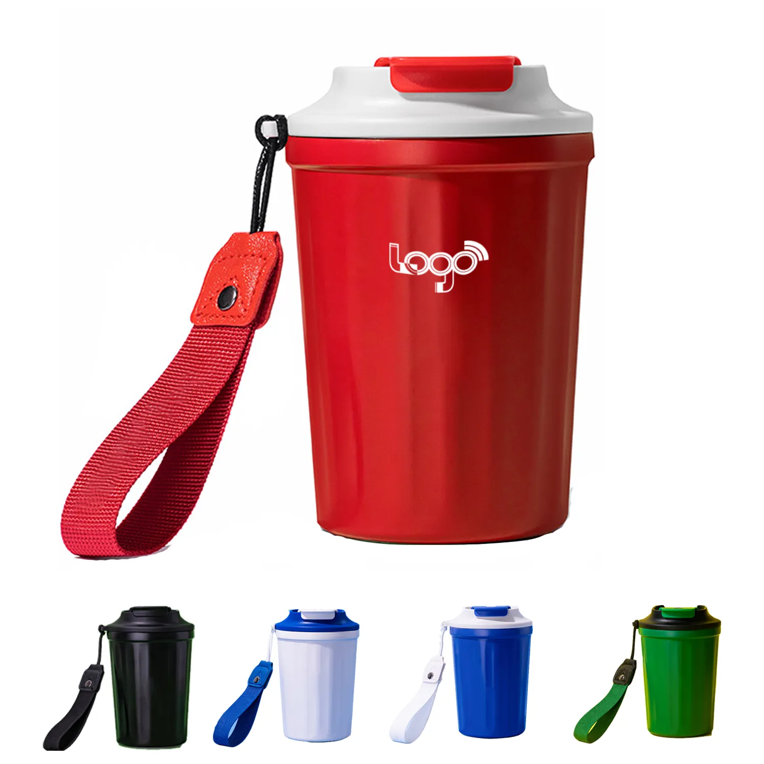 13oz Insulated Stainless Steel Coffee Tumbler With Strap