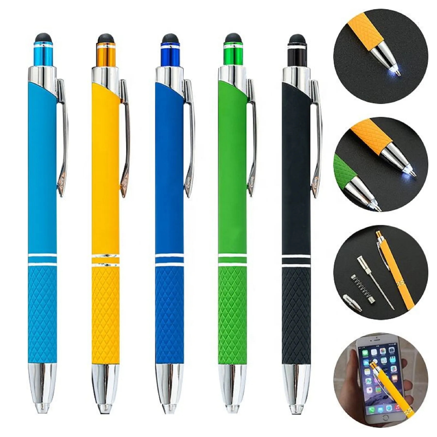 Multicolored LED Ballpoint Pen with Stylus 1