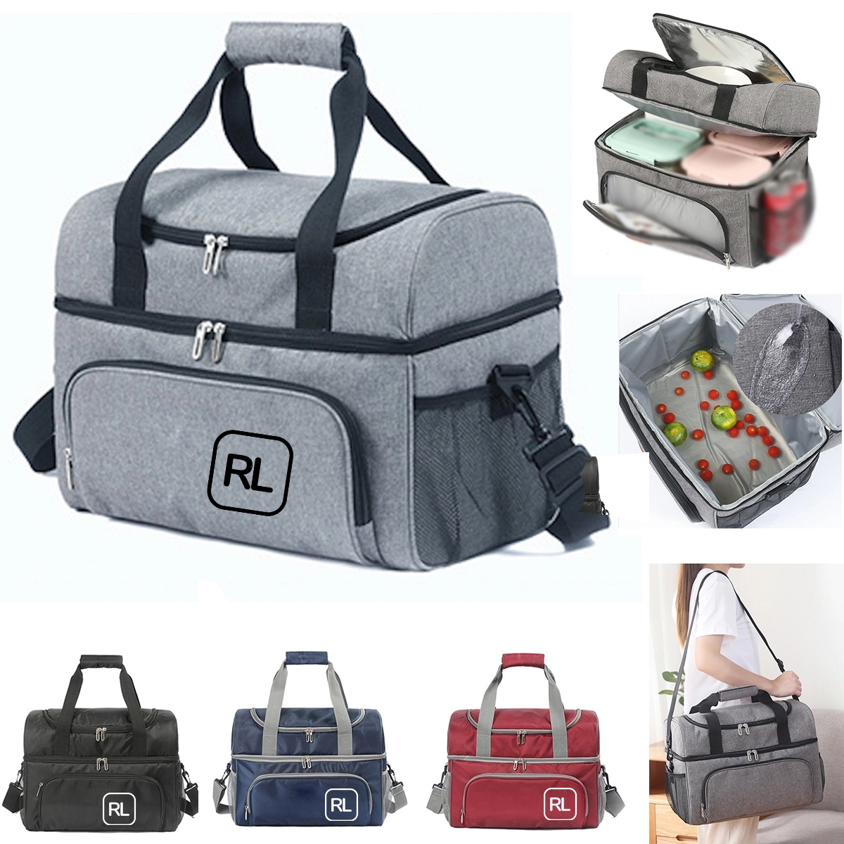 30L Double Decker Insulated Cooler Lunch Bag 2