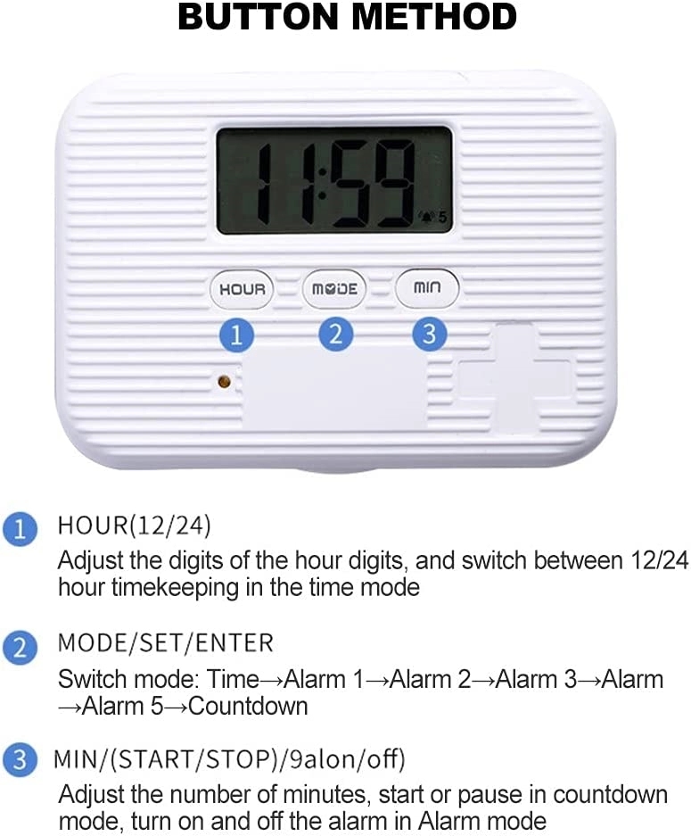 Electronic Dispenser Digital Pill Organizer Automatic Alarm 3