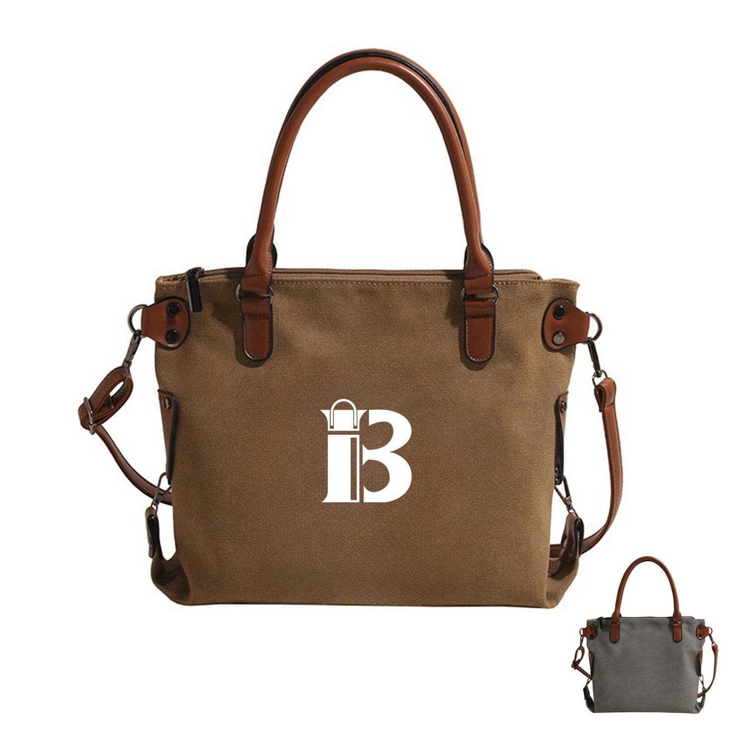 Large Capacity Single Shoulder Diagonal Canvas Tote Bag, custom tote bag with logo imprint 2