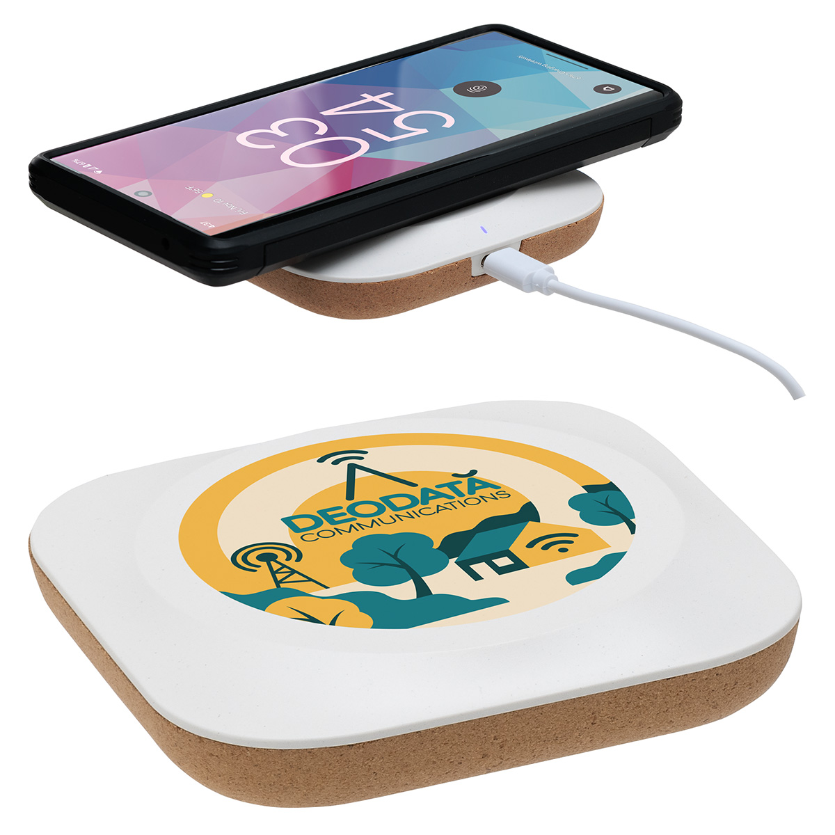 Trident 15W Wireless Charger Made With FSC® Cork & Recycled Plastic 4